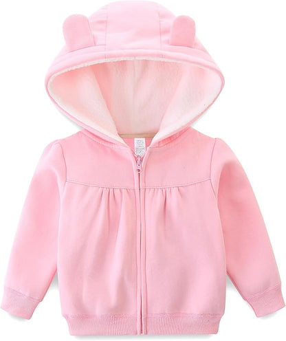 Baby Girls Boys Warm Adorable Hooded Zip Coat for Fall Spring Outerwear 3-24M Kids Jacket