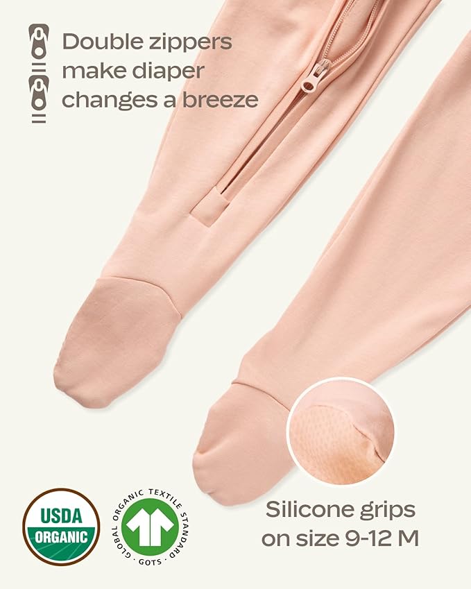 MON CHOU Baby Footie Pajama - Luxuriously Soft Pima Cotton Newborn Sleepers - Organic Cotton Baby Pajamas - Newborn Onesie