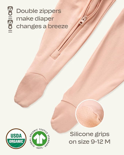 MON CHOU Baby Footie Pajama - Luxuriously Soft Pima Cotton Newborn Sleepers - Organic Cotton Baby Pajamas - Newborn Onesie