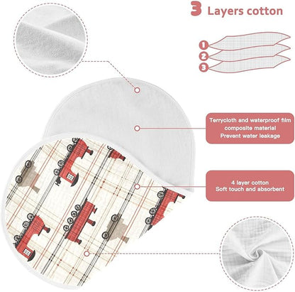 vvfelixl Muslin Burp Cloths Intage Steam Train Baby Washcloths for Baby Girl Boys 2 Pack