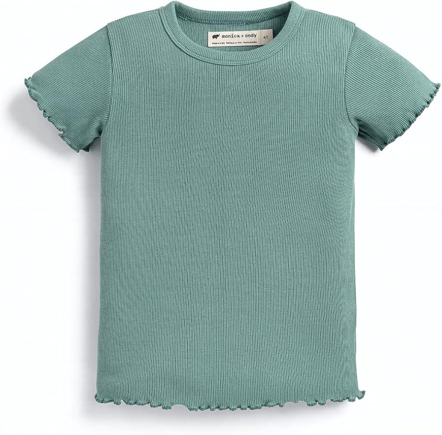 Monica + Andy Crewneck Tee, 100% Organic Cotton Clothes for Girls & Boys, Printed T-Shirt Sizes for Kids, Toddler & Baby