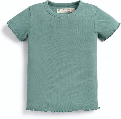 Monica + Andy Crewneck Tee, 100% Organic Cotton Clothes for Girls & Boys, Printed T-Shirt Sizes for Kids, Toddler & Baby