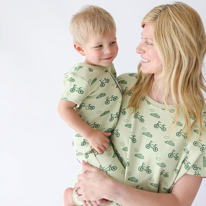 PARADE Organic Signature Print '2-Way' Zip Romper - Short Sleeve