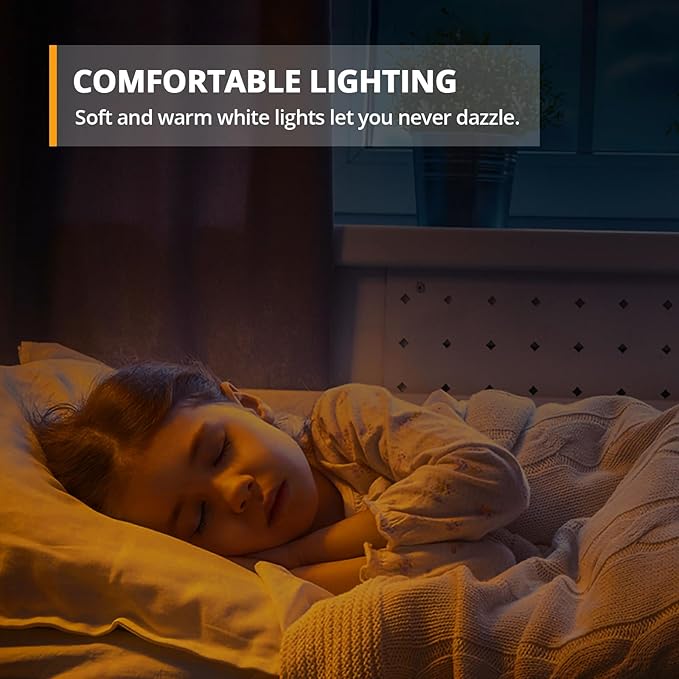 Lyridz Rechargeable Night Light with Motion Sensor, Dimmable Amber Nightlights for Bathroom, Bedroom, Kids Room, Hallway, Stairs, Pet House, 2 Pack