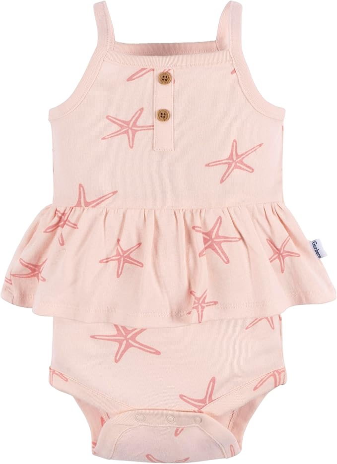 Gerber Baby Girls Multi-Pack Sleeveless Onesies Bodysuit