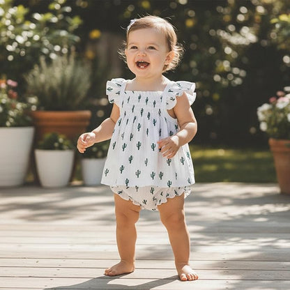 Mubineo Baby Girl Summer Clothes Cute Ruffle Tops Dress Shorts Outfits Set Infant Toddler Shrit Bloomers Princess Outfit