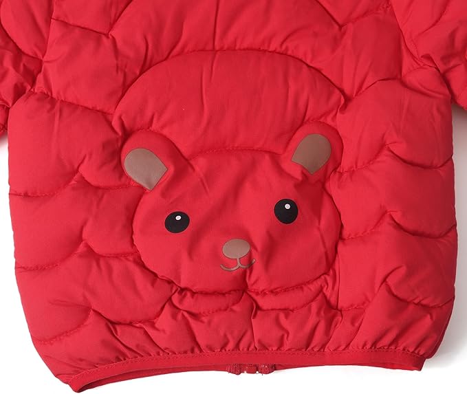 Toddler Winter Coats Puffer Padded Jacket Baby Boys Girls Bear Hoods Down Jacket Light Weight Infant Outerwear