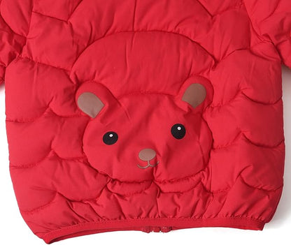 Toddler Winter Coats Puffer Padded Jacket Baby Boys Girls Bear Hoods Down Jacket Light Weight Infant Outerwear