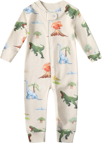 Owlivia Organic Cotton Baby Boy Girl Zip up Sleep 'N Play Pjs, Footless, Long Sleeve