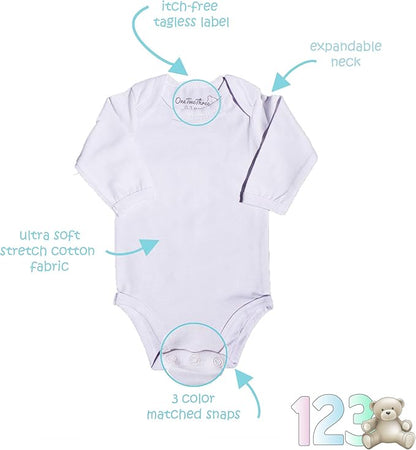 123 Bear Baby Cotton Spandex Long-Sleeve bodysuits unisex boy girl