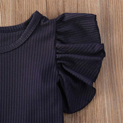 Newborn Infant Baby Girl Solid Ruffle Romper Bodysuit Jumpsuit Casual Clothes One Piece Outfit