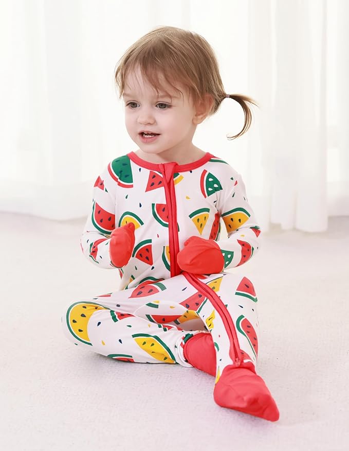 Baby Zippered Rompers Newborn Pajamas Sleepers Long Sleeve Jumpsuits Infant Zipper Romper-Viscose from Bamboo
