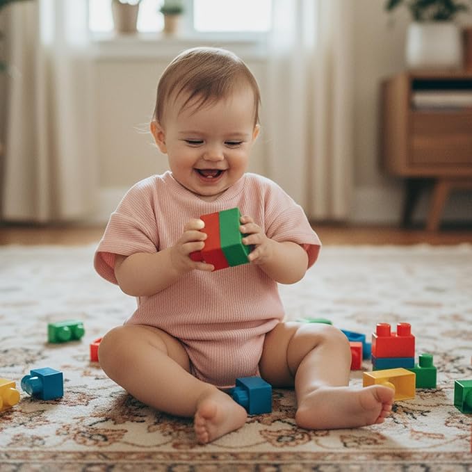 Merqwadd Baby Summer Bubble Romper Infant Boy Girl Short Sleeve Onesie Oversize Cotton T-shirt Bodysuit Top