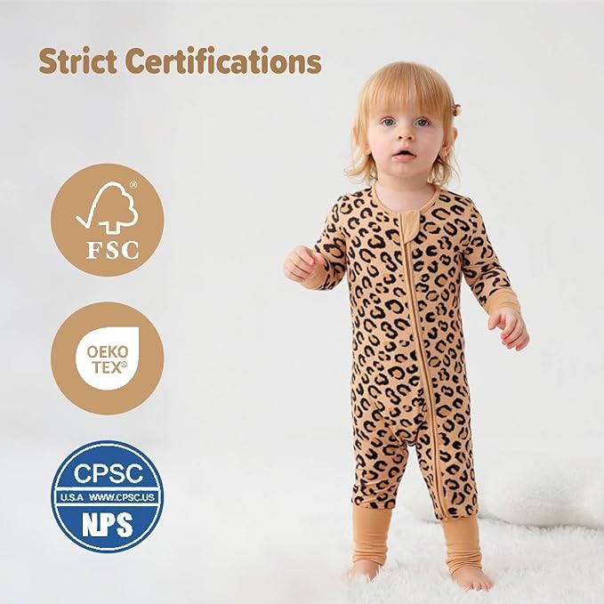Unisex Infant Neutral Zipped Footies, Viscose from Bamboo 2-Way Zipper Romper Outfit, 0-24 Months One-piece Jumpsuit