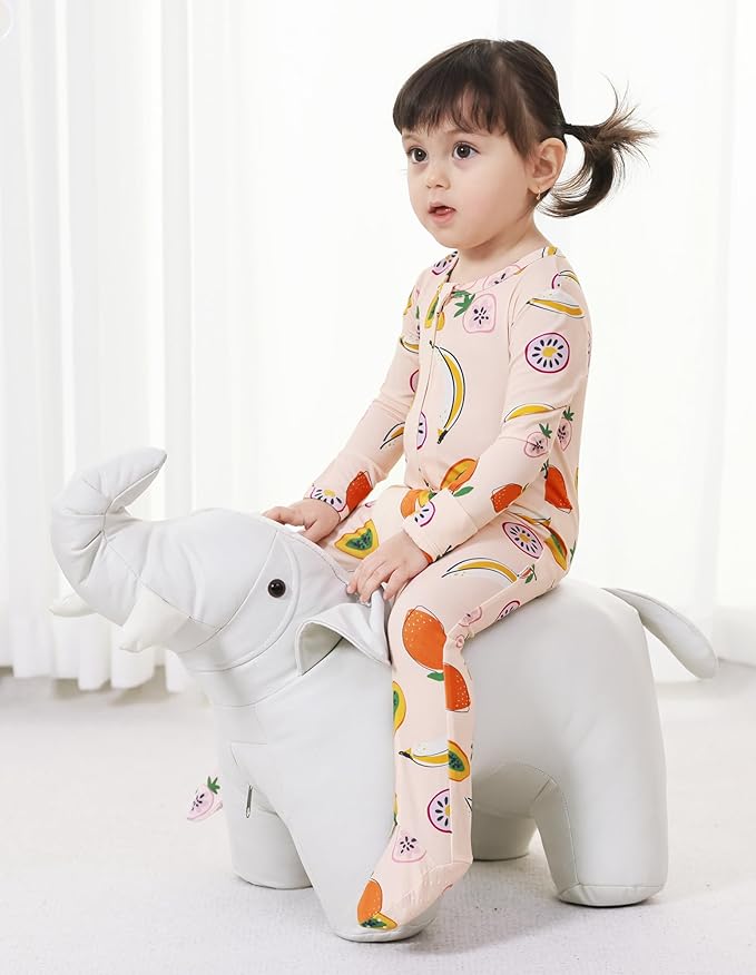 Baby Footie Romper Pajamas Unisex Newborn Infant Pjs Soft Rompers Viscose from Bamboo Sleepwear