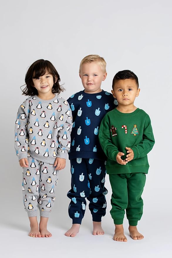 monica + andy Sporty Sweatsuit, 100% Organic Cotton Clothes for Boys & Girls, Outfit Sizes For Kids, Toddler & Infant