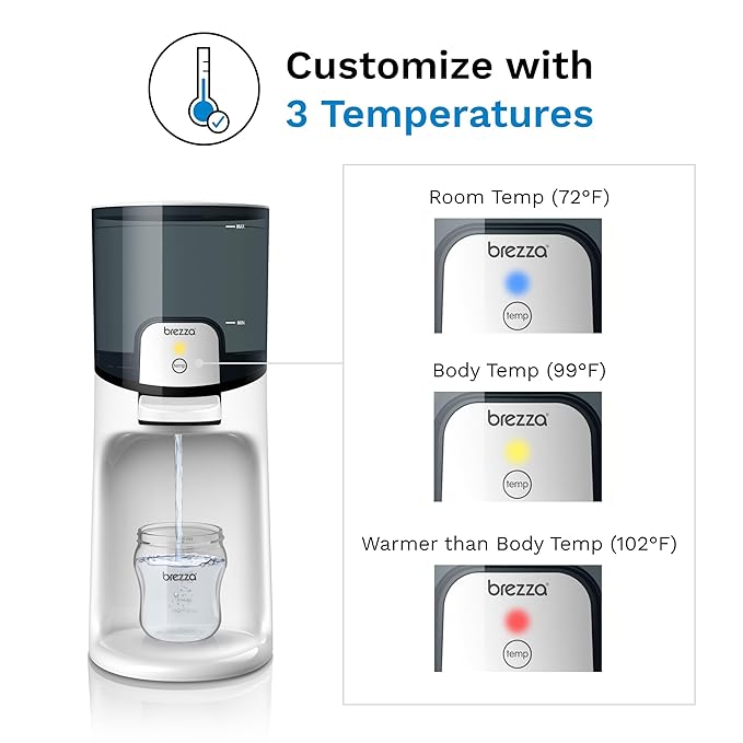 Baby Brezza Instant Baby Bottle Maker with 3 Temperature Settings for Formula Warming, 50oz Tank Capacity, 24/7 Warm Water Dispenser, Electric Kettle Alternative