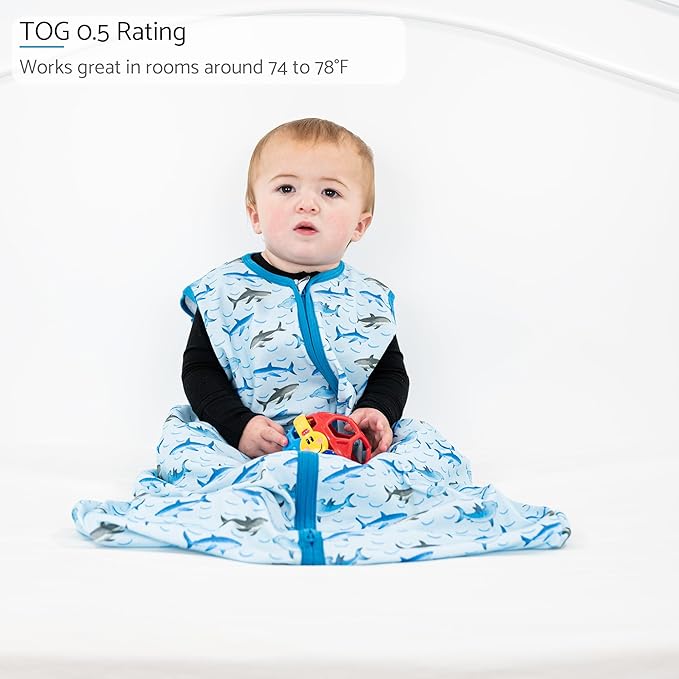 LollyBanks Sleep Sack, 100% Cotton Neutral Baby Sacks, 0.5 TOG Sleep Sacks Lightweight with 2-Way Zipper