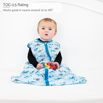 LollyBanks Sleep Sack, 100% Cotton Neutral Baby Sacks, 0.5 TOG Sleep Sacks Lightweight with 2-Way Zipper