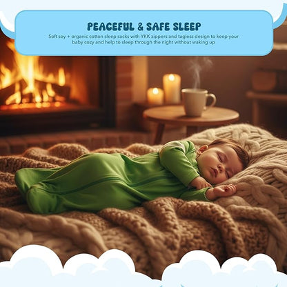 Babysoy Long Sleeve Wearable Blanket Sleep Sack, Infant to Toddler Sleeping Bag, Choose from size 0-24 Months