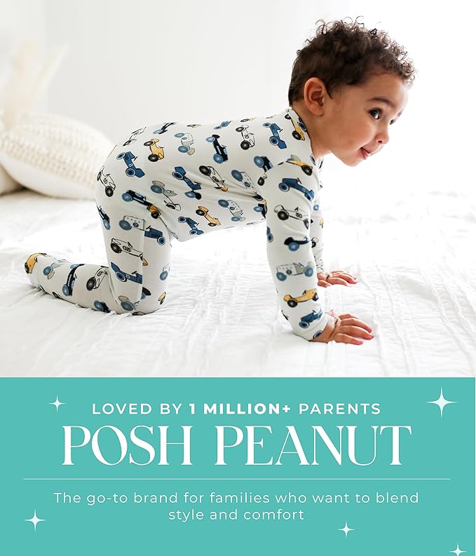 Posh Peanut Convertible Baby Sleepers - Girls Footless Baby Pajamas with 2 Way Zipper for Easy Diaper Changes