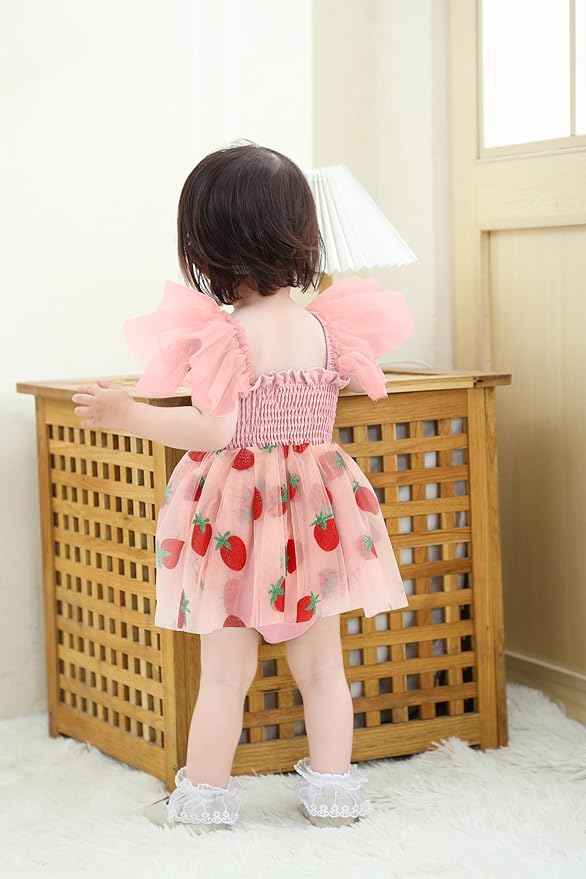 Baby Girl Clothes Infant Tulle Romper Ruffe Sleeveless Bodysuit Baby Girl Outfits Infant Girl Dress 0-18M