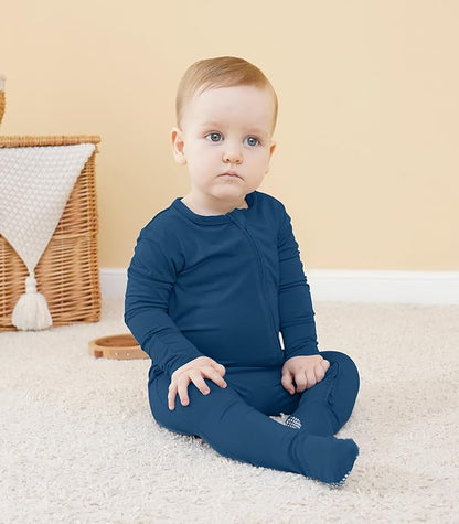Baby Footie Romper Pajamas Unisex Newborn Infant Pjs Soft Rompers Viscose from Bamboo Sleepwear