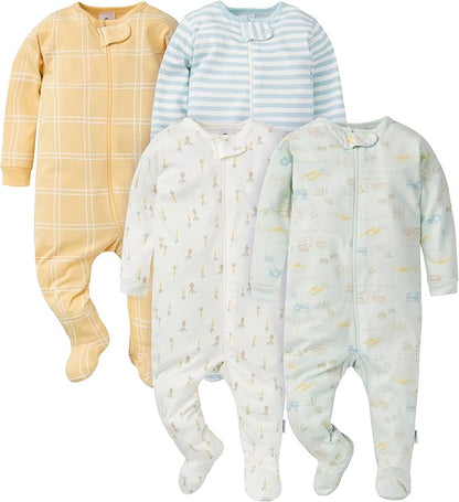 Gerber Baby Girls 4 Pack Sleep 'N Play Footie