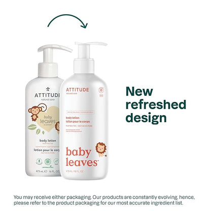 ATTITUDE Baby Lotion, EWG Verified Moisturizer, Dermatologically Tested Moisturizing Cream, Vegan and Cruelty-Free, Pear Nectar, 16 Fl Oz (Pack of 6)