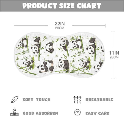 vvfelixl Pandas Bamboo Burp Cloths for Baby Boy Girls Baby Washcloths Burp Rags 1 Pack