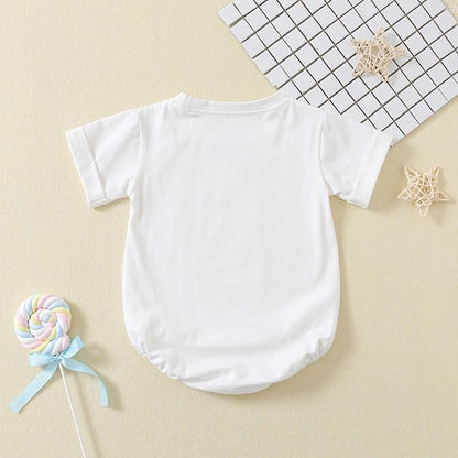 Jimonda Baby Boy Girl Bubble Romper Solid Color Bodysuit Short Sleeve Organic Cotton T-Shirt