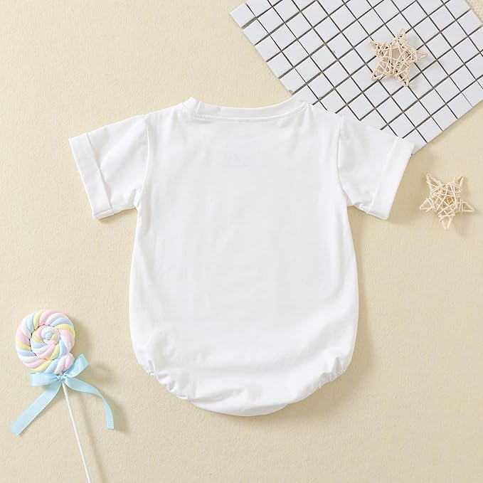 Jimonda Baby Boy Girl Bubble Romper Solid Color Bodysuit Short Sleeve Organic Cotton T-Shirt
