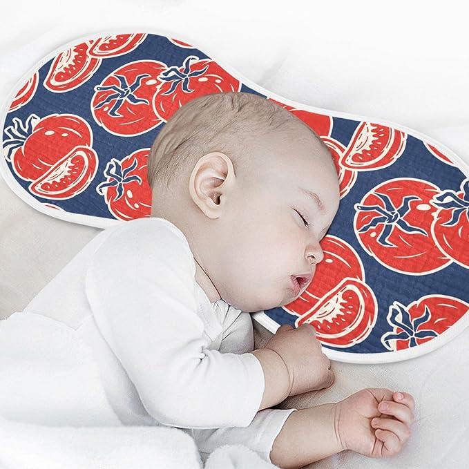 vvfelixl Burp Cloths Slice Red Tomatoes for Baby Boy Girls Baby Washcloths Burp Rags 1 Pack