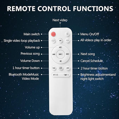 Planetarium 3D Galaxy Projector, Built-in 60 Scene Modes, with Bluetooth Speaker & Remote Control, Star Projector Light for Living Room Bedroom, forr Gifts for Kids, Adult（Telescope White）