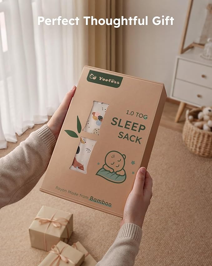 Yoofoss Rayon Made from Bamboo Baby Sleep Sack 18-24 Months 1.0 Tog Baby Wearable Blanket, Super Soft Infant Toddler Sleeping Sack 2-Way Zipper