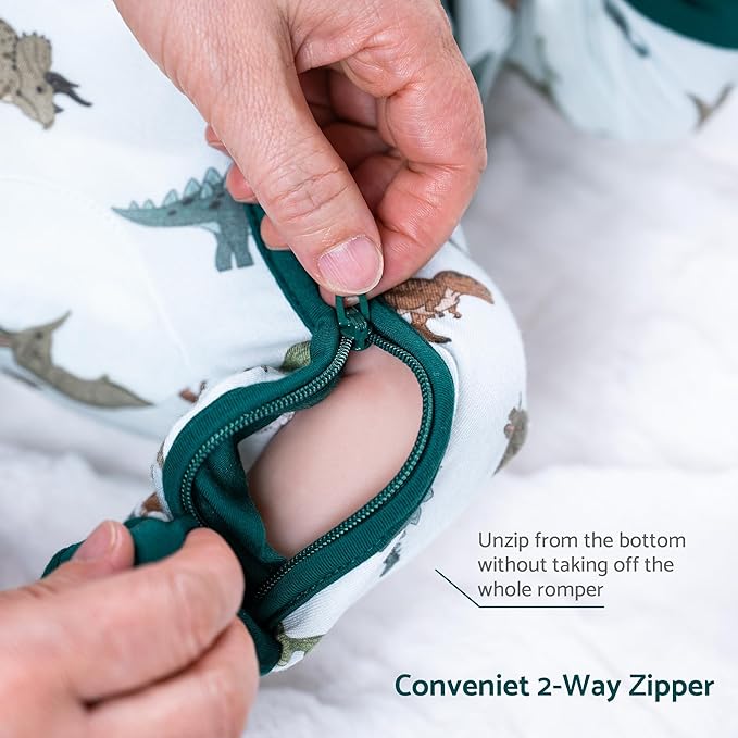 LollyBanks Baby Pajamas, 2-Way Zipper Infant Romper, 95% Viscose Made from Bamboo and 5% Spandex, Baby Sleepers