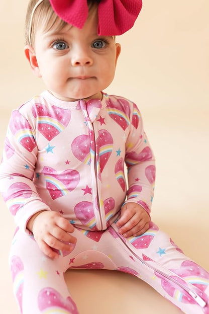 Posh Peanut Convertible Baby Sleepers - Girls Footless Baby Pajamas with 2 Way Zipper for Easy Diaper Changes