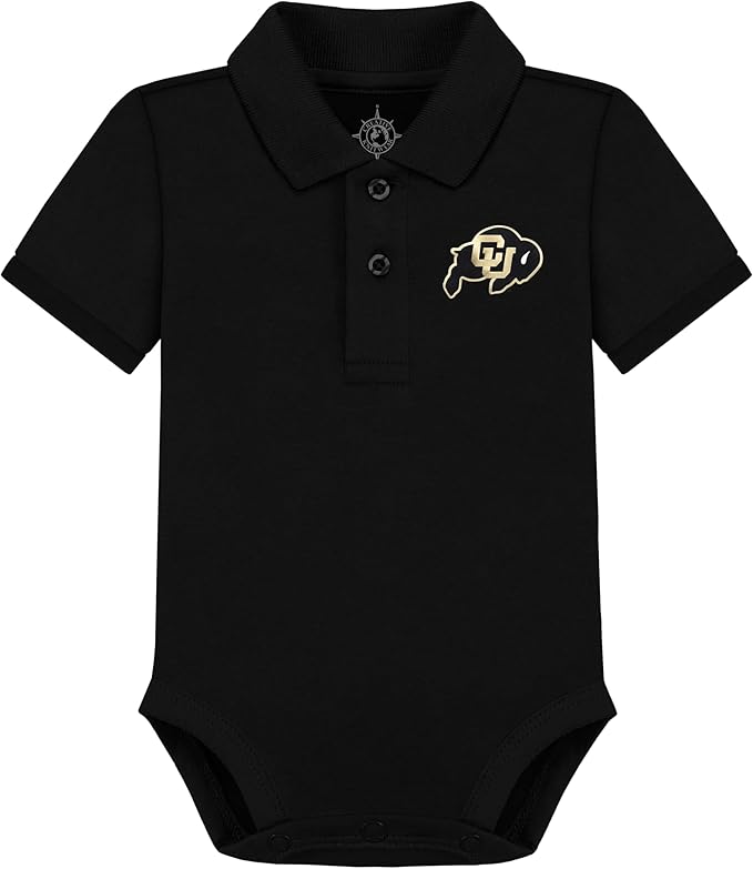 Creative Knitwear College Baby Polo Bodysuit Solid - Team Logo, Multiple Colors, for Boys & Girls (0-12 Months)