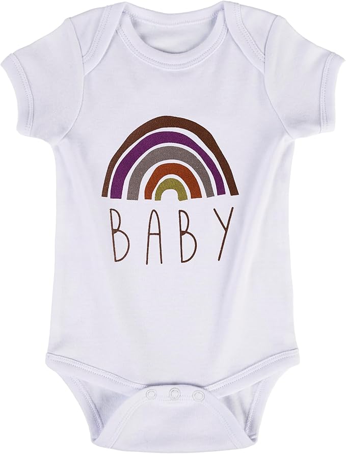 Cnins Newborn Baby Bodysuit - Pregnancy Announcement & Infant Loss Gift, Coming Soon & Rainbow Design Coming Home Outfit