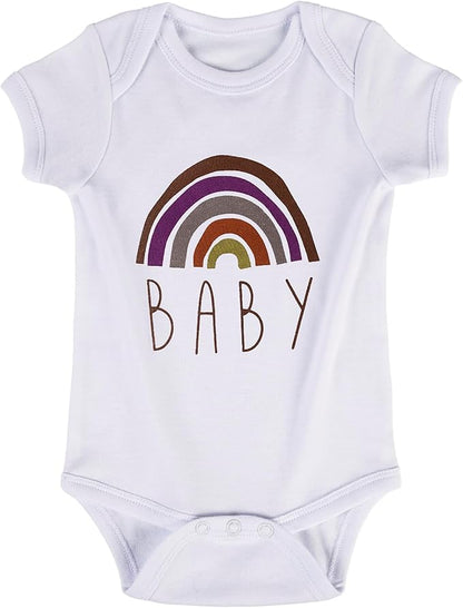 Cnins Newborn Baby Bodysuit - Pregnancy Announcement & Infant Loss Gift, Coming Soon & Rainbow Design Coming Home Outfit