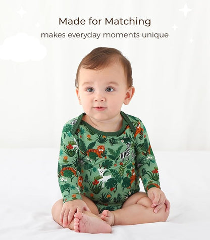 Baby Viscose from Bamboo Bodysuit for Boys Girls Long Sleeve Romper Soft Outfits for Infant One-Piece Cute Clothes