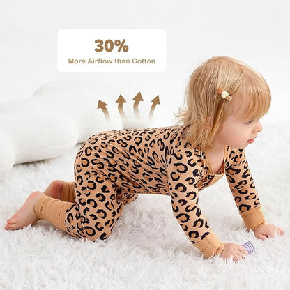 Unisex Infant Neutral Zipped Footies, Viscose from Bamboo 2-Way Zipper Romper Outfit, 0-24 Months One-piece Jumpsuit