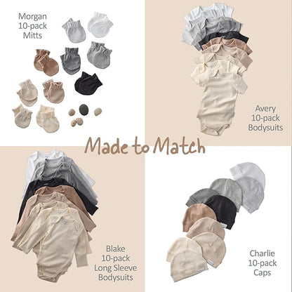 unisex-baby Blake 10-pack Long Sleeve Bodysuits 100% Organic Cotton Baby Boy & Girls