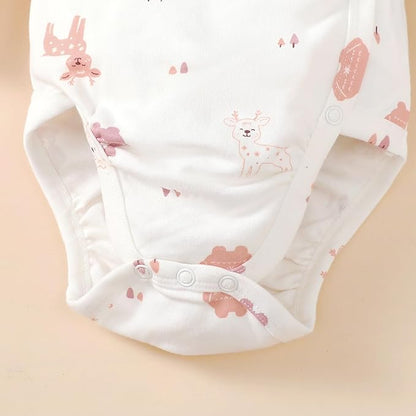 DEFAHN Baby Side Snap Bodysuit Kimono Onsies Newborn Boy Girl 3-Pack 100% Cotton Basic Pattern Kimono Bodysuits