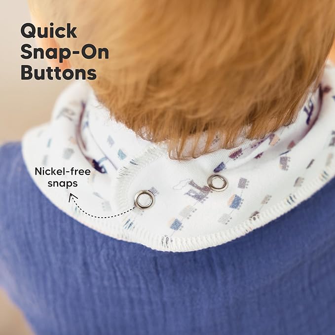 KeaBabies 8-Pack Organic Baby Bandana Bibs for Boys, Girls - Super Absorbent Triangle Baby Bibs for Drooling and Teething Infant, 100% Cotton Extra Soft for Newborn, Infant 0-36 Months (Vessels)