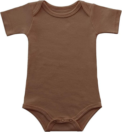 Baby Onsies 100% Cotton Short Sleeve Baby Bodysuits Solid Color Infant Bodysuits for Newborn Baby 3-Pack