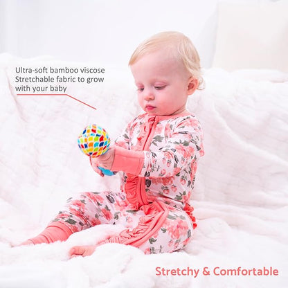 LollyBanks Baby Pajamas, 2-Way Zipper Infant Romper, 95% Viscose Made from Bamboo and 5% Spandex, Baby Sleepers