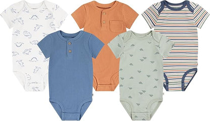 HUGGIES unisex-baby 5-pack Elevated Bodysuit