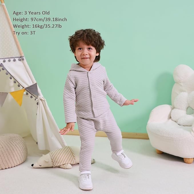 100% Cotton Baby Fall Hoodies Jacket, Comfortable Soft and Warm Baby Spring Jacket,0-24Months Solid-Coloured Coat