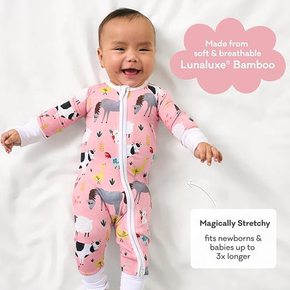 Little Sleepies Pajamas for Baby Boys & Girls, Viscose from Bamboo Baby Pajamas, Preemie & Newborn Sleepers, 2-Way Zipper PJs